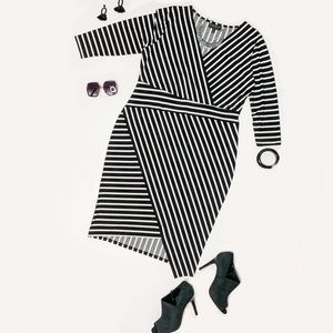 NWOT Lane Bryant Striped Faux Wrap Dress 18/20